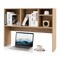 Costway Computer Desktop Bookcase Countertop Storage Bookshelf Organizer with 4 Cubbies Natural/White